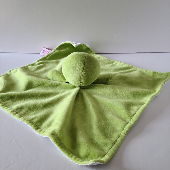 🐢FIESTA LIME GREEN TURTLE LOVEY WITH RATTLE -BABY SNUGGLE BLANKET - Picture 4 of 7